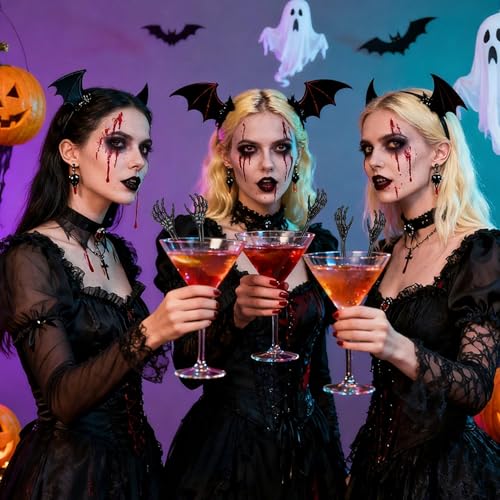 Black Skeleton Cocktail Stirrers - 60 Pcs Reusable Halloween Drink Picks