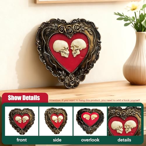 Dark Heart Skull Resin Sculpture - Gothic Home Decor, Unique Gift, Variation of Skull