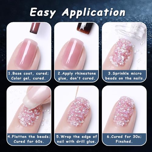 Mini Rhinestones for Nails 1.5mm Clear AB Pixie Crystals - Glitter Nail Art Decorations
