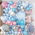 Pink Blue Snowflake Balloon Arch Kit - Wonderland Holiday Party Decorations