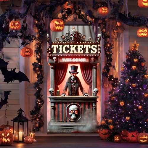 Halloween Door Banner Skeleton Boo 35x71 Inch Polyester - Fall Decor
