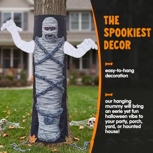 Halloween Tree Wrap Ghost Decoration with Mummy Hands Outdoor Yard Porch