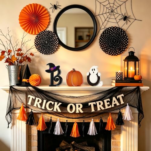 Halloween Ghost Wooden Sign Set - BOO Variation for Indoor Decor