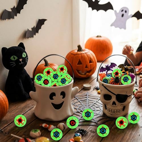 Glow in the Dark Halloween Fake Eyeballs 30-Pack - Spooky Plastic Decorations