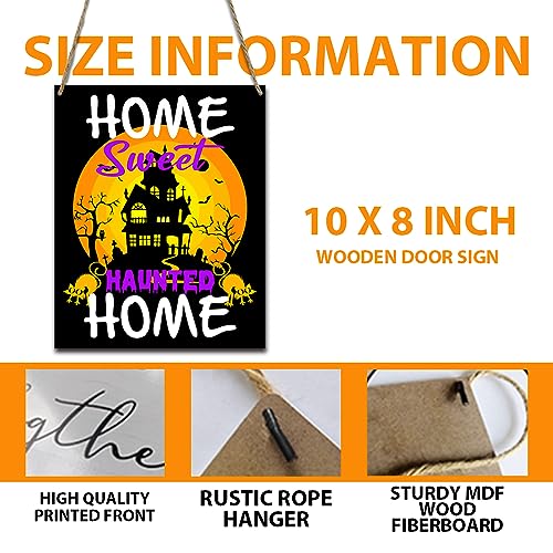 Halloween Rustic Wood Sign - Funny Haunted House Wall Decor 8x10 Inches