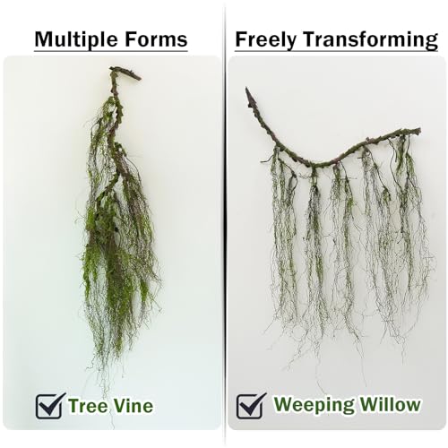 63 Inch Faux Willow Tree Branches with Hanging Moss for Halloween Decor