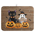 Halloween Spooky Ghost Pumpkin Dish Drying Mat - Ghost Cat Variation 18x24 in