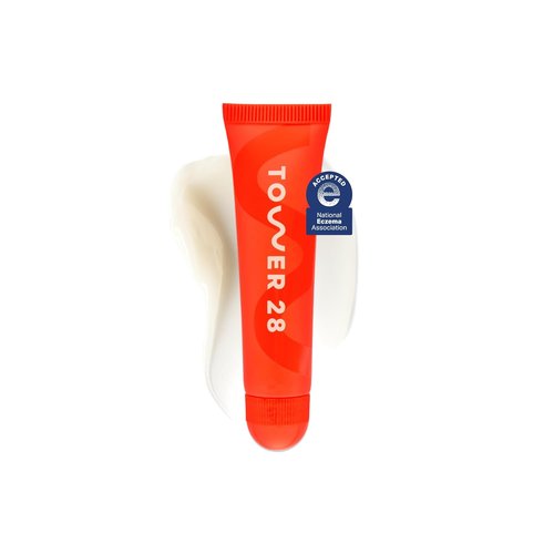 Tower 28 LipSoftie Tinted Lip Balm Treatment - Hydrating Glossy Balm & Overnight Mask with Jojoba Oil - SOS Vanilla (0.38 oz)