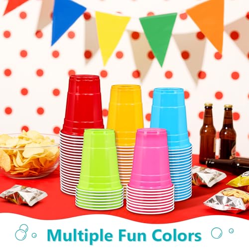 Black Plastic Cups 16 oz Disposable Party Cups Set of 50 - Heavy Duty