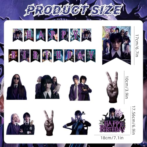 Halloween Party Decorations Set with Balloons Banner & Toppers - Purple Black 32pcs