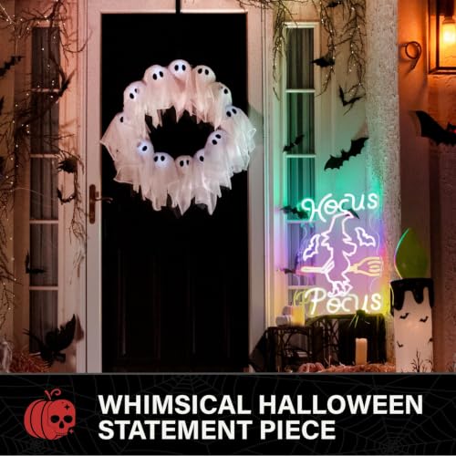LED Witch Wall Decoration - Halloween Neon Broomstick Light