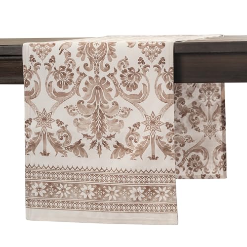 Allure Double Layer Cotton Table Runner 14.5x108 Inches - Maison d' Hermine