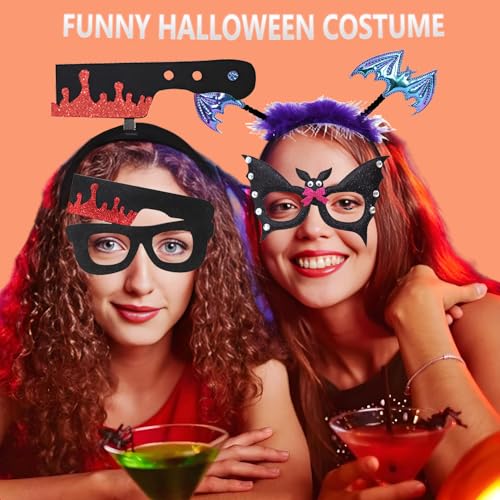 Halloween Party Headbands & Glasses Set - 20 Pieces Costume Accessories for Kids & Adults