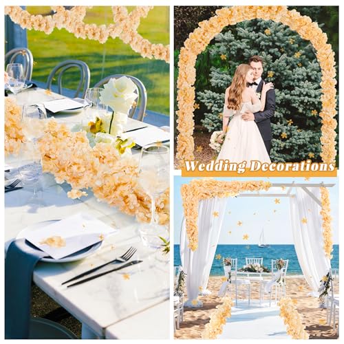 Champagne Cherry Blossom Garland Set - 2 Pieces, 11.8FT for Wedding & Party Decor