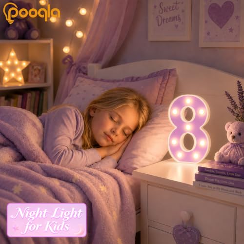Purple Light Up Number 6 for Birthday Party Decorations - Girl Celebration