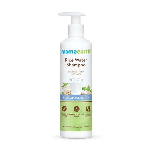 Mamaearth Rice Water Shampoo - Nourishing Formula with Rice Water & Keratin | 8.45 Fl Oz (250ml)
