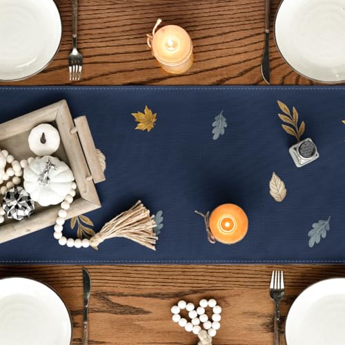 Blue 13x90 Inch Fall Table Runner - Durable Polyester Home Decor