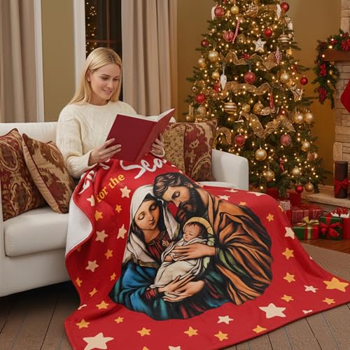 Christmas Nativity Throw Blanket 50x60 Inch Cozy Soft Holiday Decor