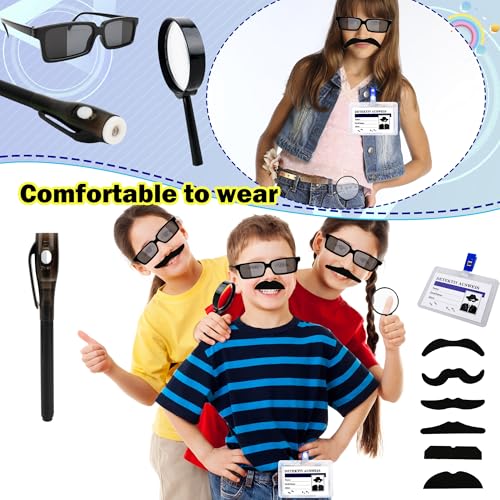 60 Pcs Spy Detective Party Favors Set with Glasses Magnifying Glass and Invisible Ink Pen