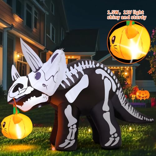 6.5 Ft Halloween Inflatable Dinosaur with LED Lights Outdoor Yard Decor