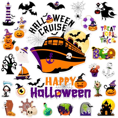 Halloween Cruise Door Magnets - 27 Reusable Spooky Cabin Decorations