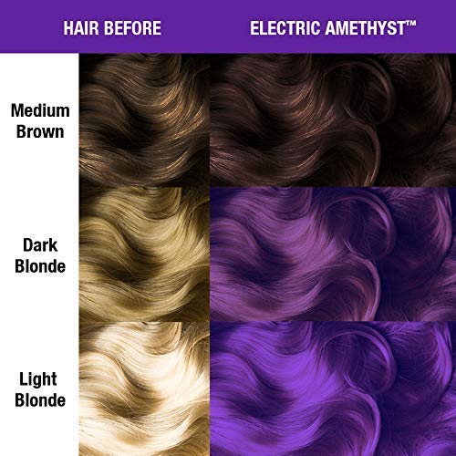 MANIC PANIC Classic Electric Amethyst Semi Permanent Hair Color - Bright Purple Hair Dye for Women & Men That Lasts 4-6 Weeks - Vegan, Ammonia & Cruelty-Free - Create & Mix Custom Shades (4oz / 2pk)