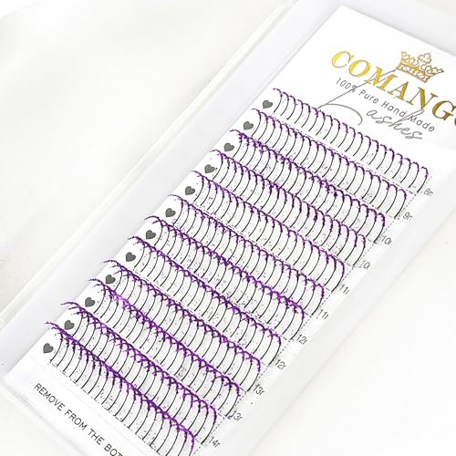 Glitter Lash Extensions Purple C-8-15mm - Sparkle Individual False Eyelashes