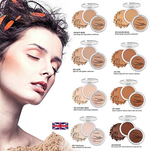 Phoera Sheer Matte Fixing Powder - Translucent 201 Compact Setting Powder