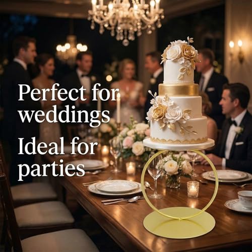 5.9 Inch Metal Cake Stand with Gold Finish - Elegant Dessert Display