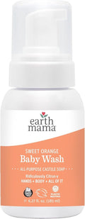Earth Mama Sweet Orange Liquid Wash - Organic Foaming Hand Soap for Sensitive Skin | 6.27 fl oz
