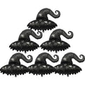 Black Wizard Hat Foil Balloons for Witch Party Decorations - 6 Pcs