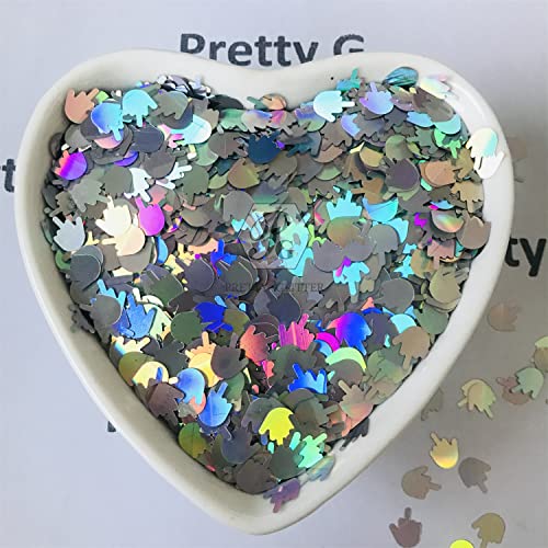 Glitter Middle Finger Gestures Nail Art Decoration - 10g Pack - Variation LB100
