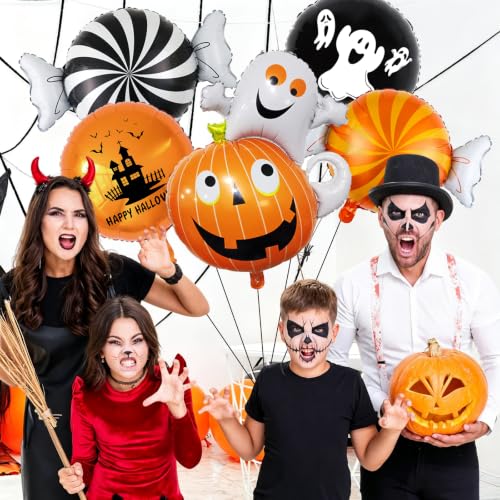 Halloween Balloons Set with Ghost Pumpkin Variation - Indoor Outdoor Decorations