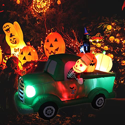 Halloween Inflatable Ghost Car Decoration with LED Lights - 7.5FT, Mixed Variations