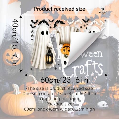 Halloween Window Clings Decor Ghosts Bats Lantern Style12 Spooky Sticker for Glass Windows