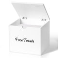ZOBONETI Wooden Disposable Face Towel Holder Compatible with Clean Towel XL, Clean Towels Xl Container for Bathroom Countertop, White Facial Towels Storage Box, Pine Wood