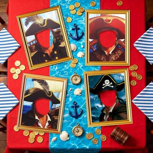 Pirate Captain Photo Props Set - Cartoon Sponge Party Decorations, 4 Pieces