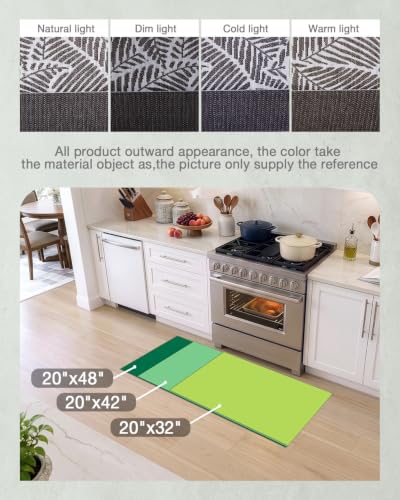 LUMI Anti Fatigue Kitchen Mat - Leaf Brown 40" x 20" Extra Thick Cushioned