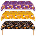 Halloween Disposable Plastic Tablecloths 3 Pack - Waterproof Pumpkin & Ghost Pattern, 54x108 Inches