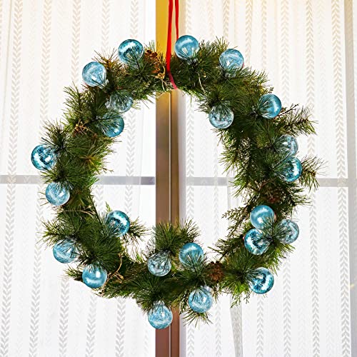 Light Blue Christmas Ornaments Set with Star Treetop - 25 Pcs Holiday Tree Decorations