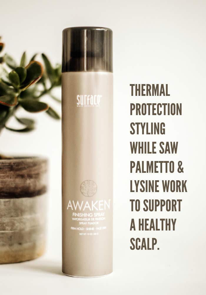 SURFACE Hair Awaken Finishing Spray - Thicken & Revitalize Hair with Firm Hold | Vegan, 10 Fl. Oz.