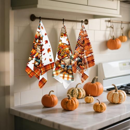 Autumn Pumpkin Fall Kitchen Towels Set of 6 - Harvest & Halloween Decor