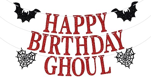 Halloween Birthday Banner Horror Ghost Themed Party Decorations for Men Women