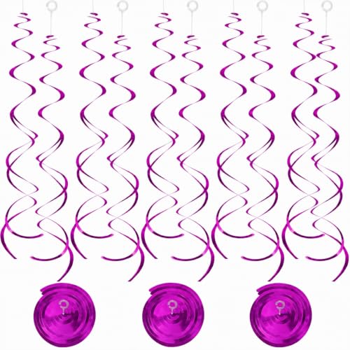 24pcs Hanging Spiral Ceiling Decorations - Purple Party Supplies