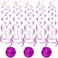 24pcs Hanging Spiral Ceiling Decorations - Purple Party Supplies