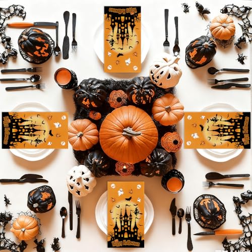 Halloween Castle Paper Napkins - 200PCS Disposable Party Dinner Towels