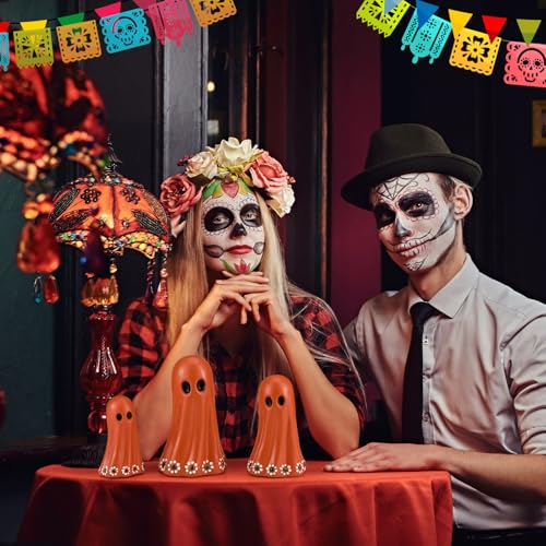 Day of the Dead Ghost Figurines Set - Mexican Halloween Decor, 3 Sizes
