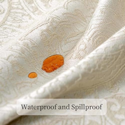 Jacquard Waterproof Table Runner - Milky White, 12x48 Inches - Elegant Dining Decor