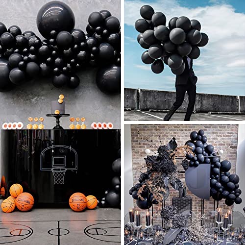 PartyWoo Black Balloons 50pcs Matte Latex Helium Balloons 12 Inch - Black-y18