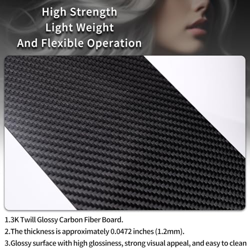 Carbon Fiber Hair Coloring Board with Comb Teeth - Slim Glossy Black Salon Highlighting Tool - S_130345